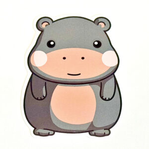 3" Sticker Decal - Gray Hippo